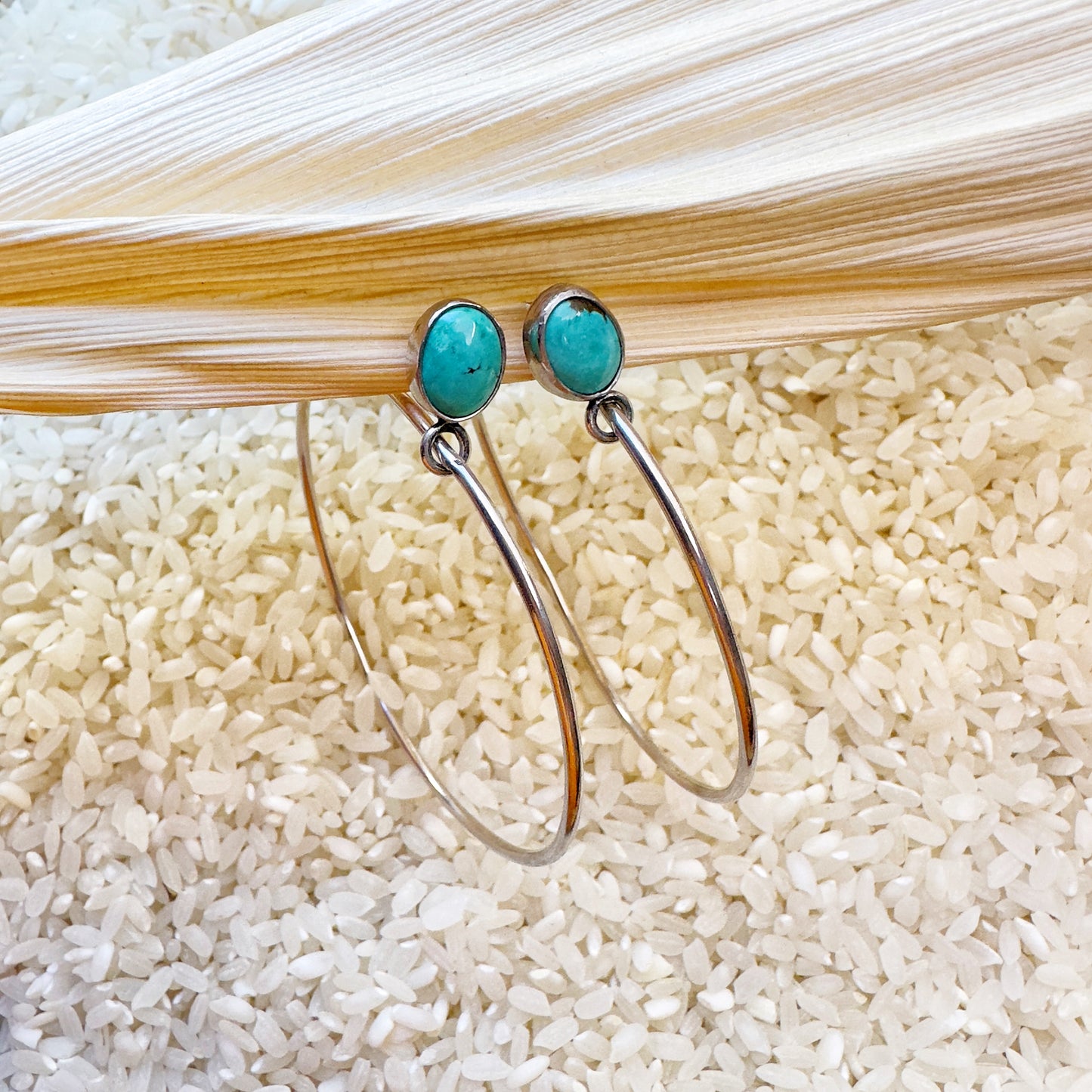 BLUE HOOP EARRINGS
