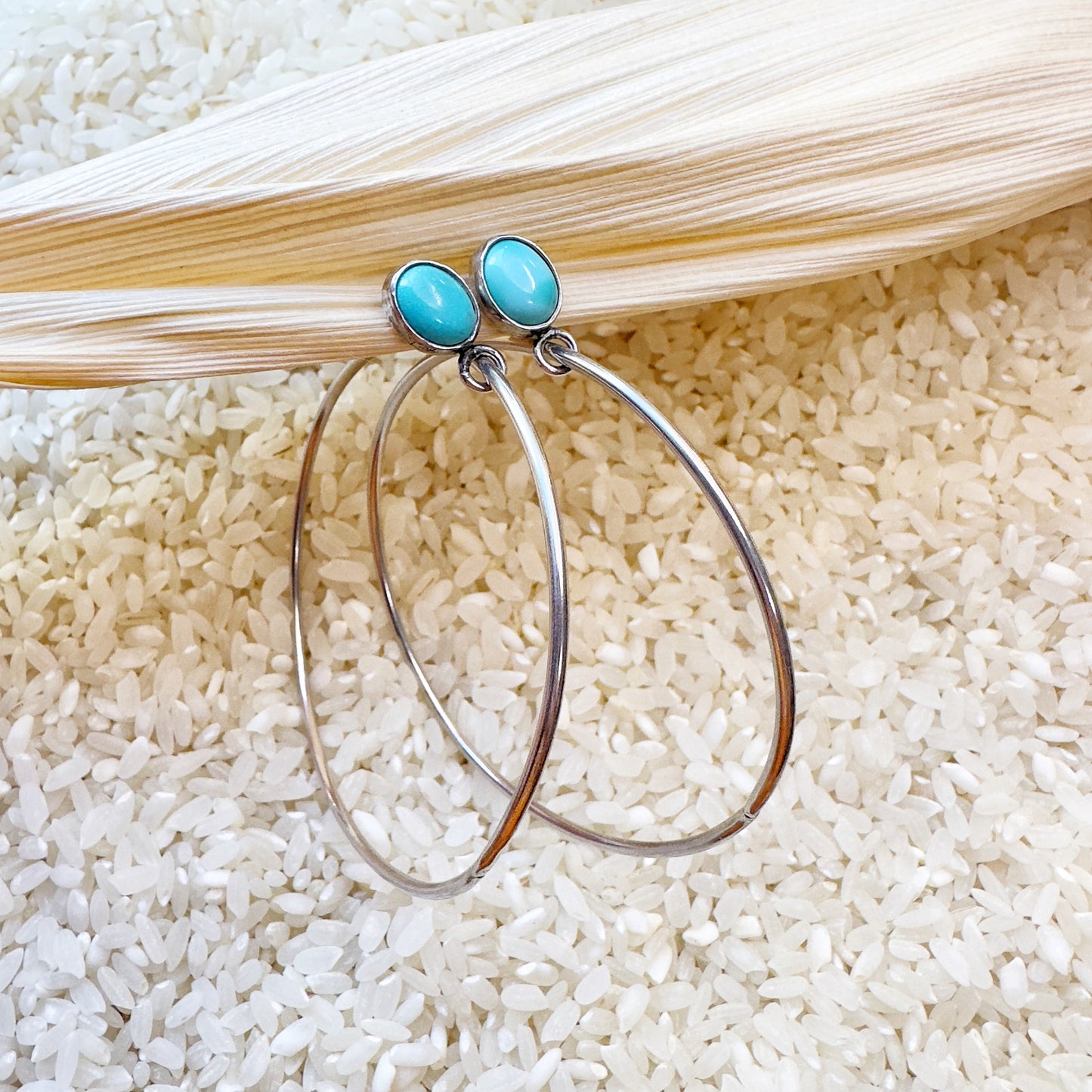 BLUE HOOP EARRINGS