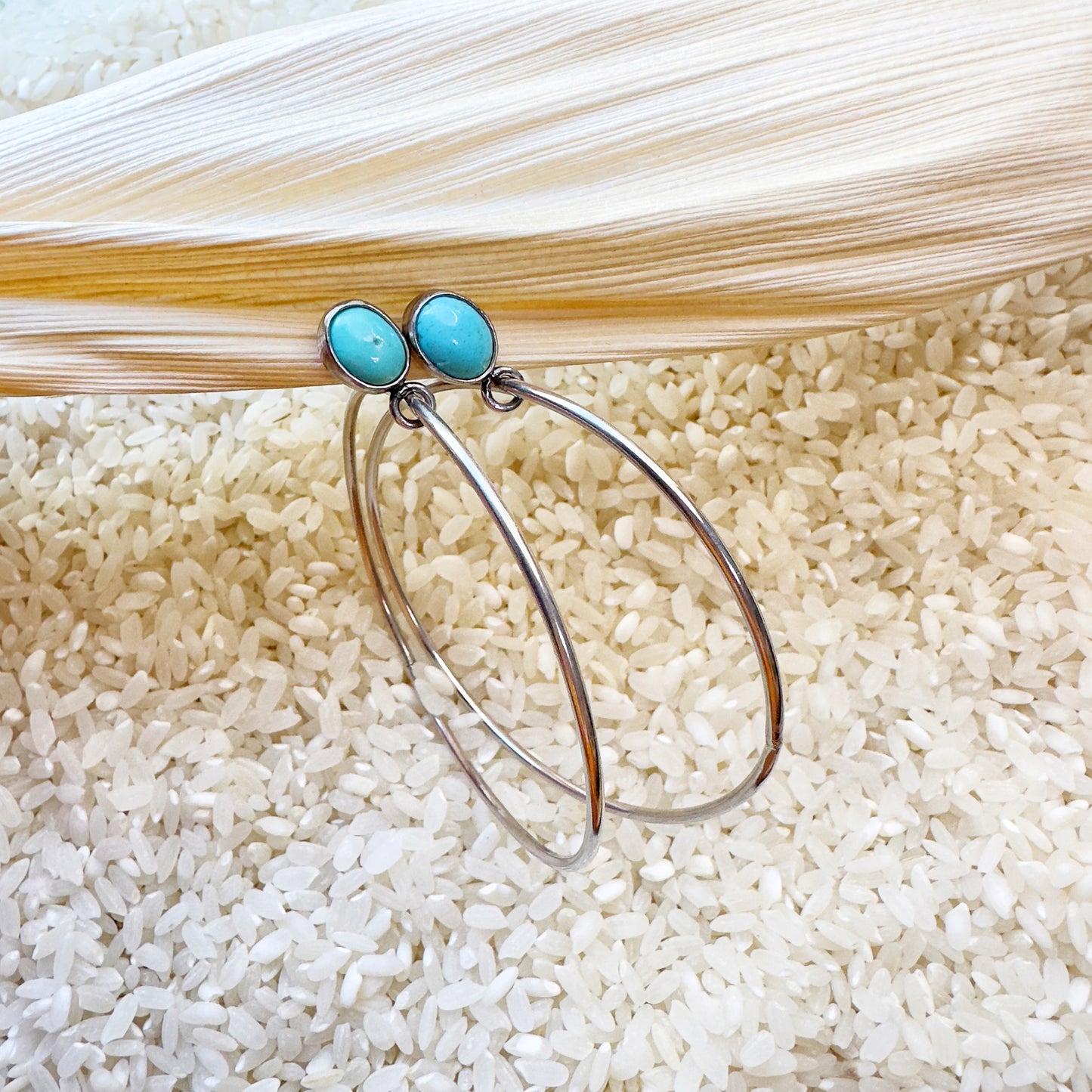 BLUE HOOP EARRINGS