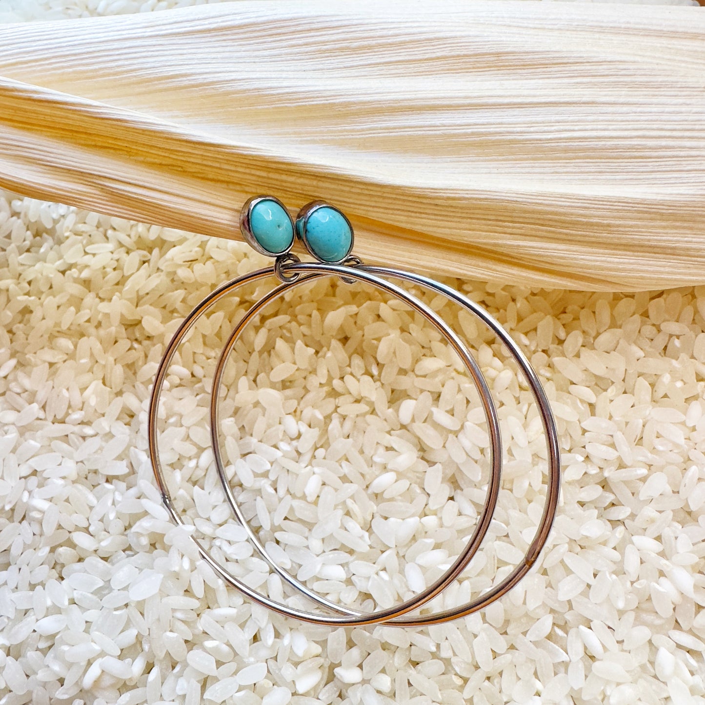 BLUE HOOP EARRINGS