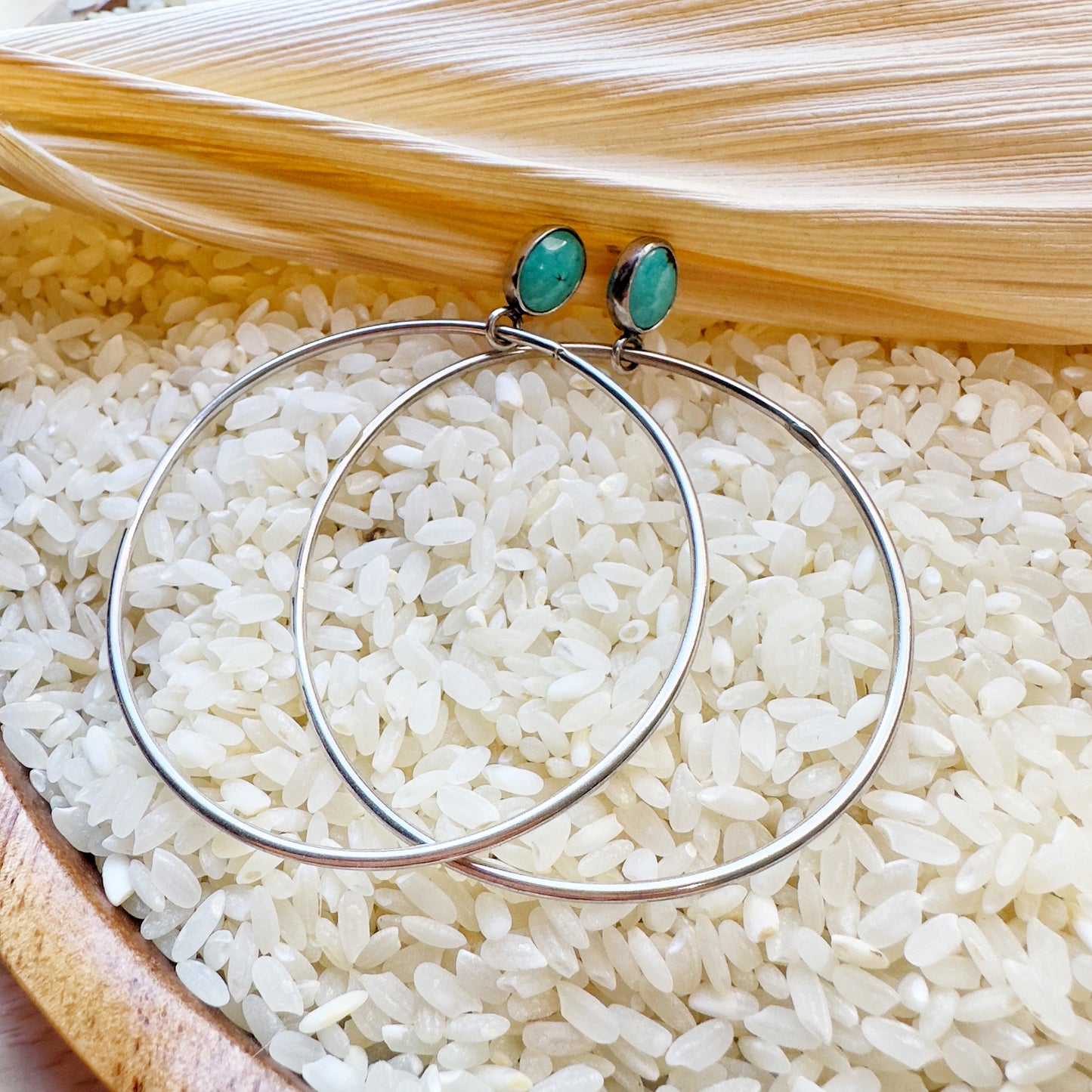 BLUE HOOP EARRINGS