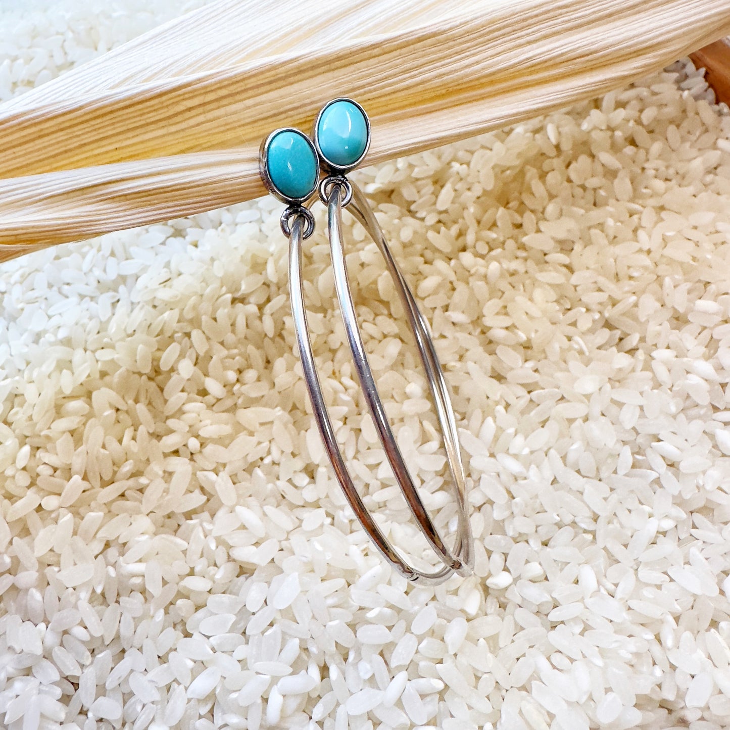 BLUE HOOP EARRINGS