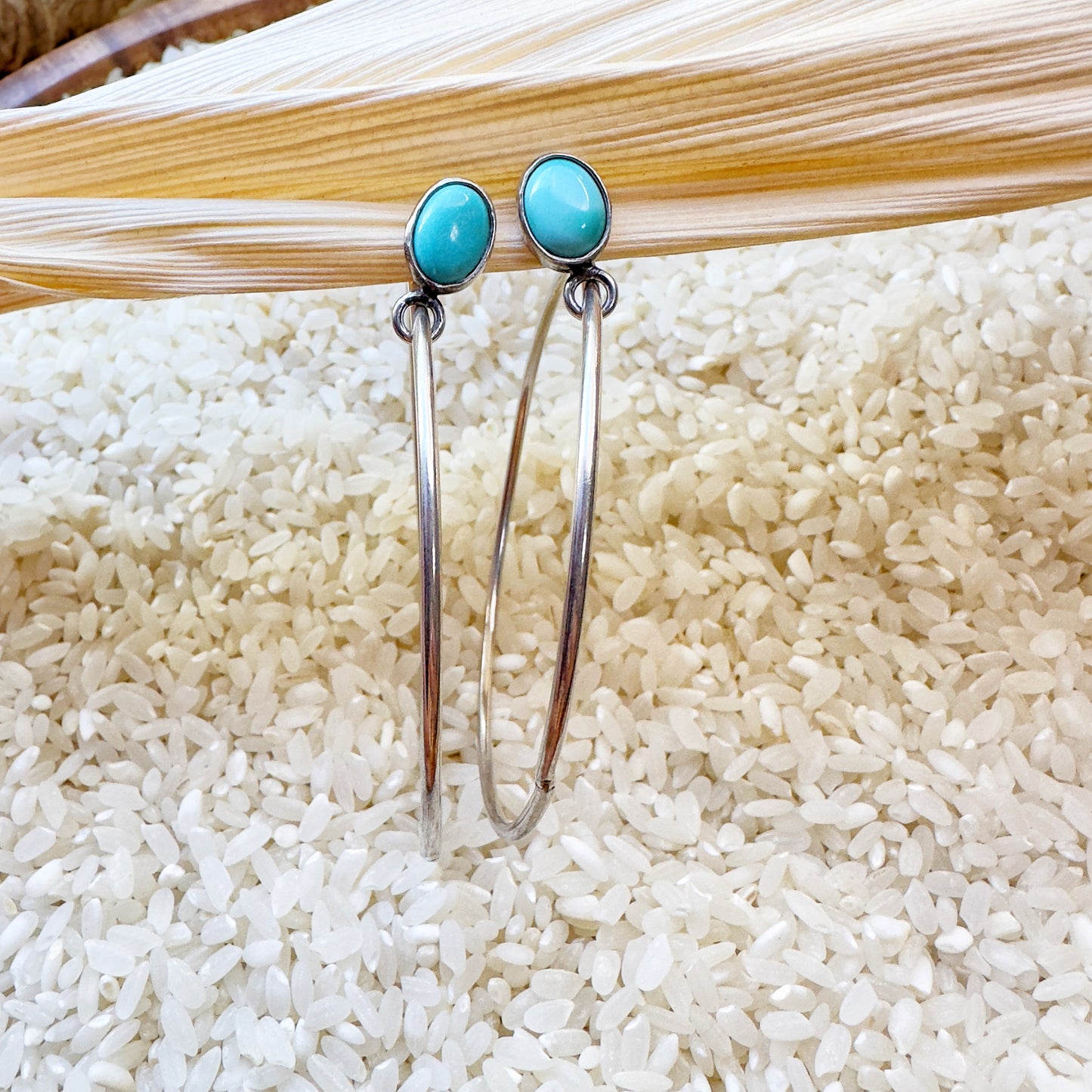 BLUE HOOP EARRINGS