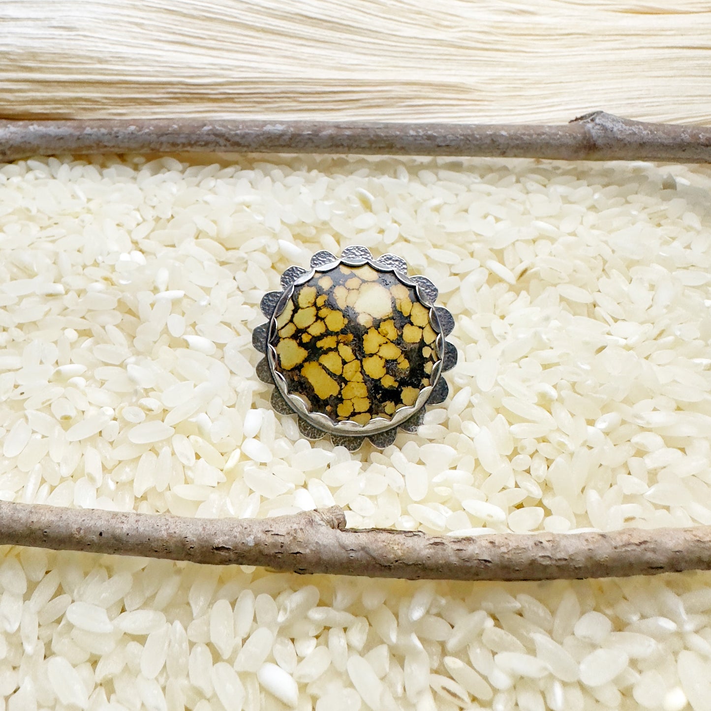 SPECKLED SUNFLOWER RING