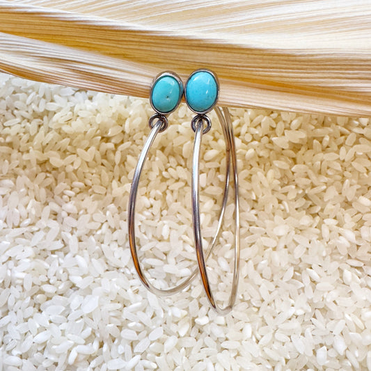 BLUE HOOP EARRINGS